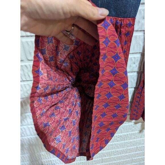 Levi's Junior Blue Medium-Wash & Red Ruffle Legs Skinny 503 Denim Jeans Size 5 - Picture 9 of 9